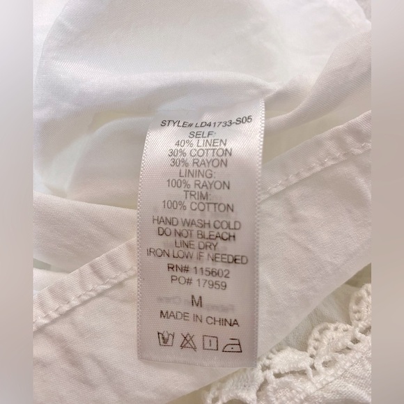 🌷 Lush 🌷 Cream Off White Linen Dress - Picture 9 of 9